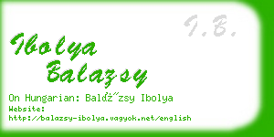 ibolya balazsy business card